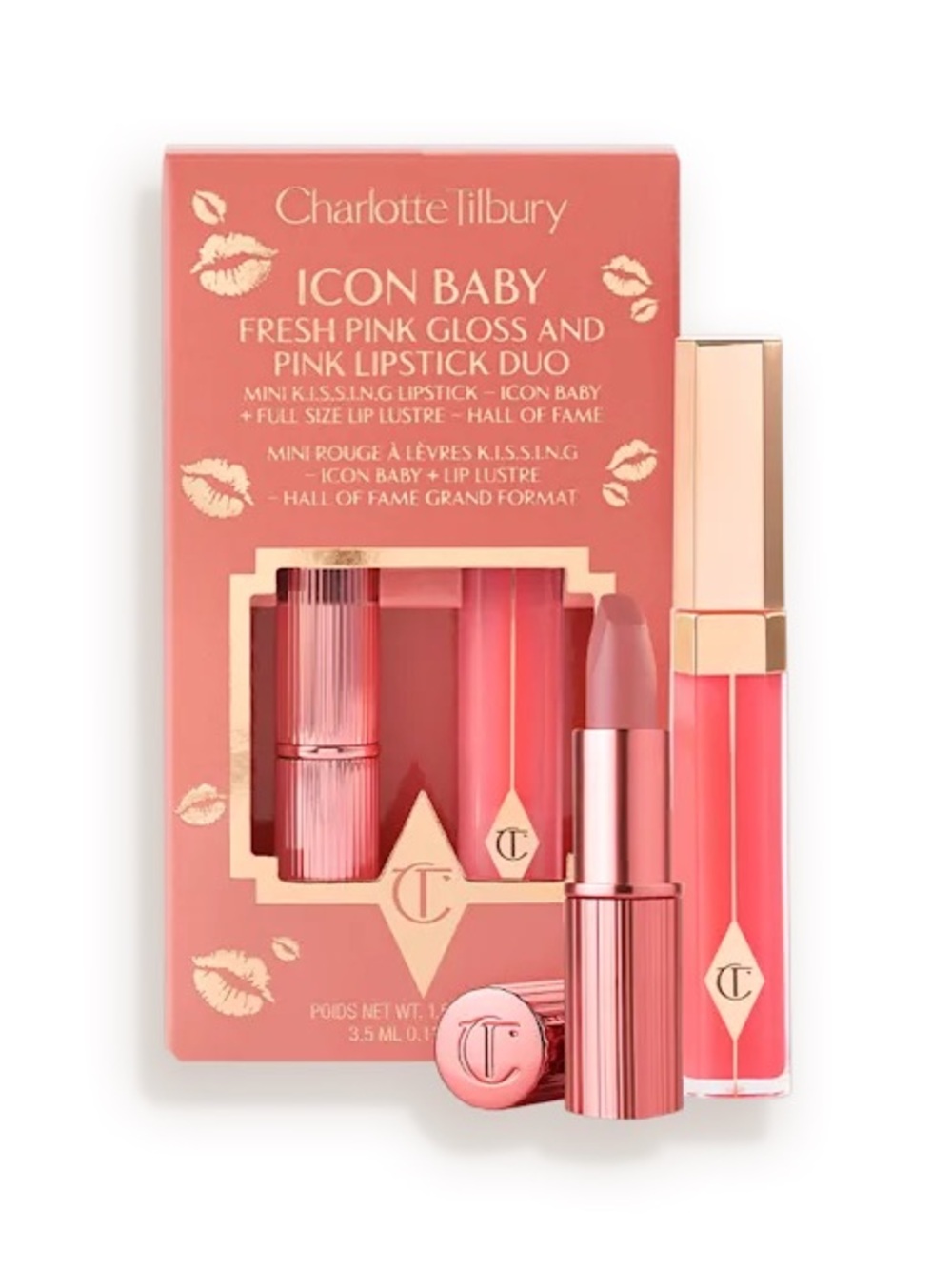 Charlotte Tilbury Icon Baby Fresh Pink Lipstick & Gloss Duo - Picture 1 of 2